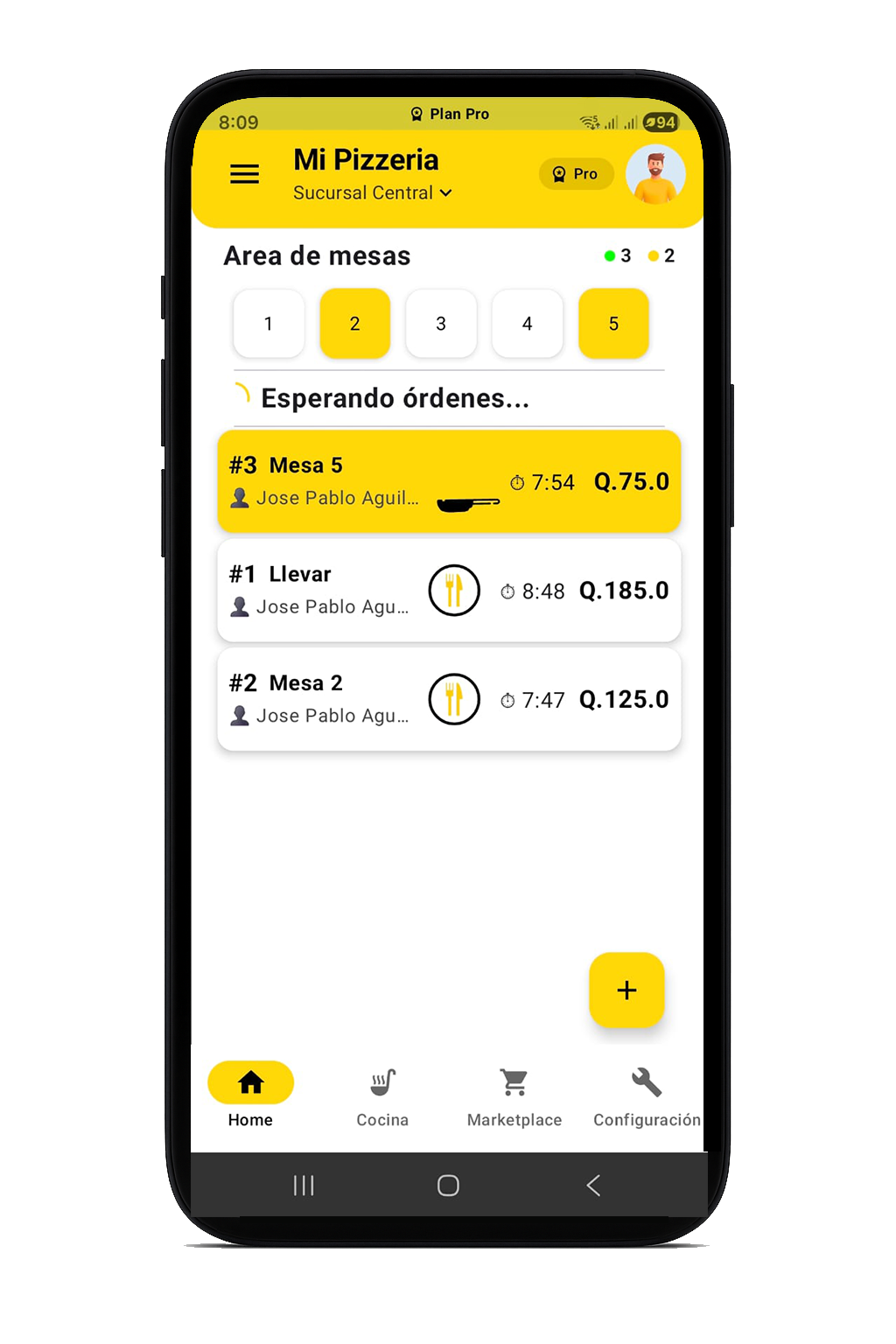 Toma de pedidos